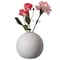 Uniquewise Contemporary White Ceramic Unique Circle Shaped Table Vase Flower Holder QI004370.PL - alternate 1